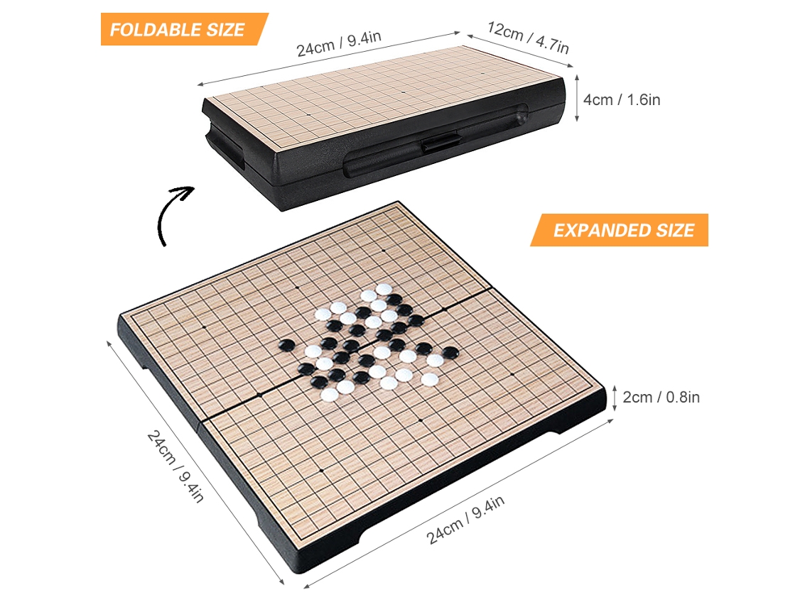 Vlrla-conjunto De Juego De Go Magnético 19x19 Tablero Plegable Portátil Ligero Weiqi Ajedrez Chino Juego Familiar