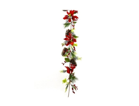 Guirnalda de Navidad Artificial Decoración exterior e interior Adornos Navidad 180cm