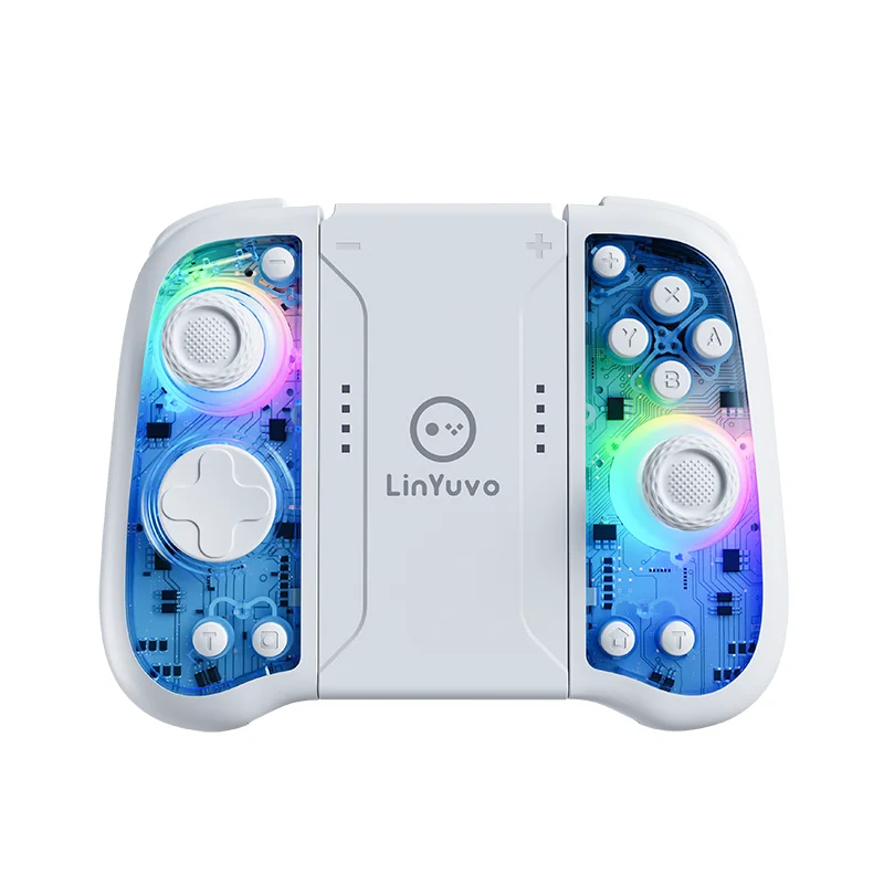 Joy-Con KS51 para Nintendo Switch/OLED con efecto Hall, mando inalámbrico divisible, macro, 7 colores RGB, azul