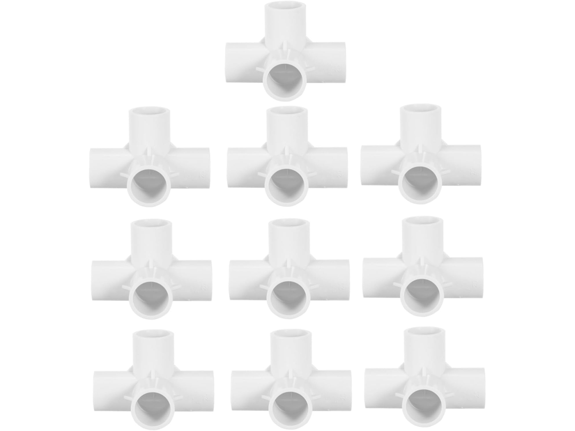 Juego de 10 accesorios para tubería de PVC, con cuatro ángulos, ideales para sistemas de riego EE.