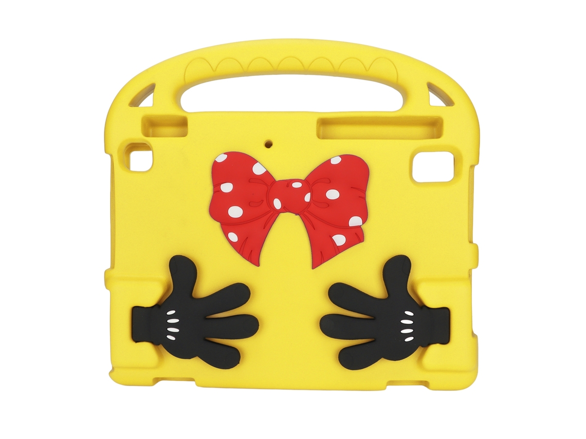 Funda ultraligera para tableta de espuma EVA amarilla, antigolpes y con luz dorada universal.