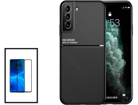 Kit Carcasa Trasera Magnética Anti Choque + Protector de Pantalla Samsung Galaxy S21 FE 5G GIFT4ME Negro