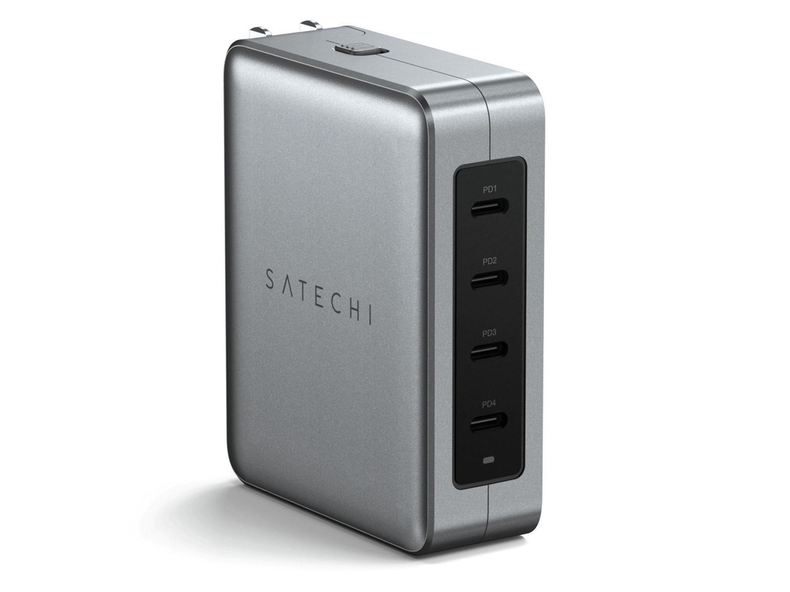 Cargador SATECHI 145W Usb-C 4 Puertos GaN (Gris)