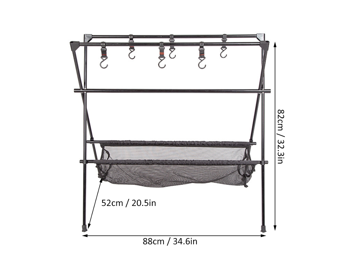 Estante Colgante Para Utensilios De Cocina, Camping, Carpeta Plegable Portátil De Aluminio Con Ganchos.