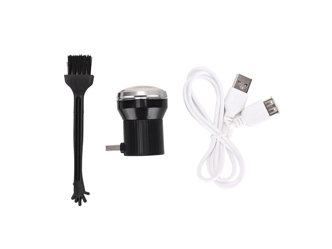Afeitadora Eléctrica Usb Mini Portátil Para Barba Y Pelo Hombre Maquinilla De Afeitar Trimmer (negro)