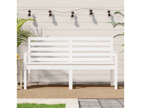 Banco De Jardín VIDAXL Blanco Madera (159.5x48x91.5 cm)