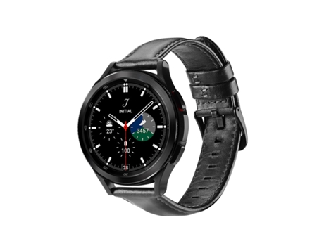 DUX DUCIS Correa de reloj inteligente de cuero genuino de 22 mm para reloj Samsung Galaxy/Huawei/Honor/Xiaomi (negro)