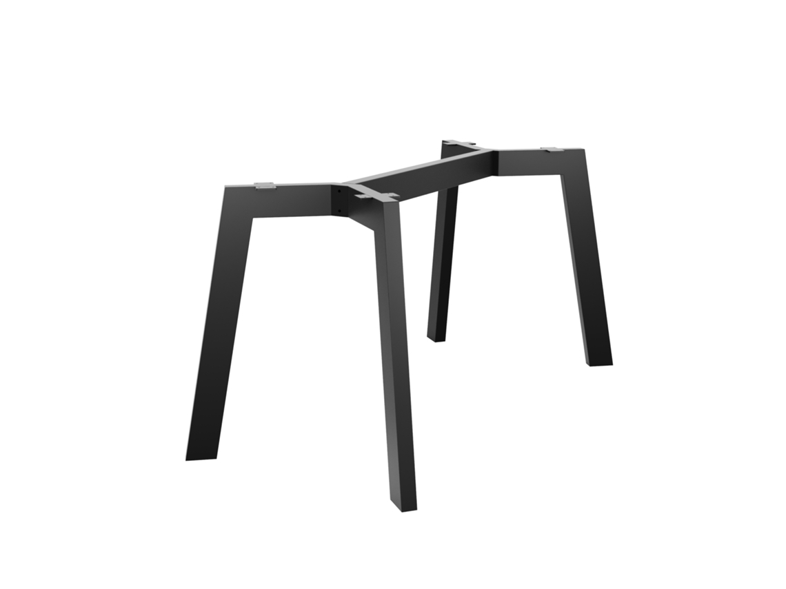 METALOPRO Barax Special – Base de Mesa em Aço Com Design Angular Moderno Estilo Industrial Minimalista Cor Preto Fosco 72X70X180 Cm