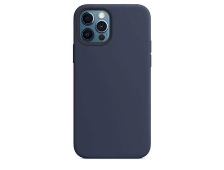 Carcasa de silicona VOINEE con MagSafe para iPhone 12 Azul marino intenso