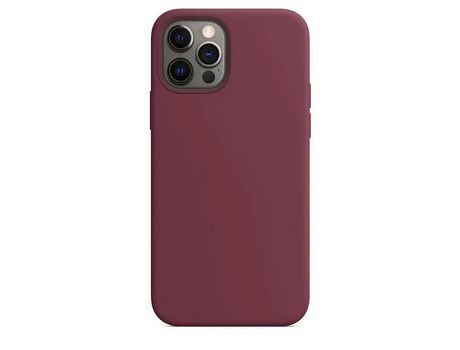 Carcasa de silicona VOINEE con MagSafe para iPhone 12 Mini Rojo ciruela