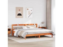 Cama Sin Colchón Madera Maciza De Pino Marrón Cera 200x200 Cm