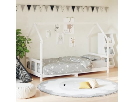 Estructura De Cama Para Niños VIDAXL Blanco Madera (90x200 cm)