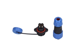Conector impermeable de 2 pines, toma de aviación, IP68, 250 V, 20 A, con brida para cable LP16