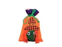 Bolsa de dulces portátil con forma de calabaza bruja para Halloween para niños