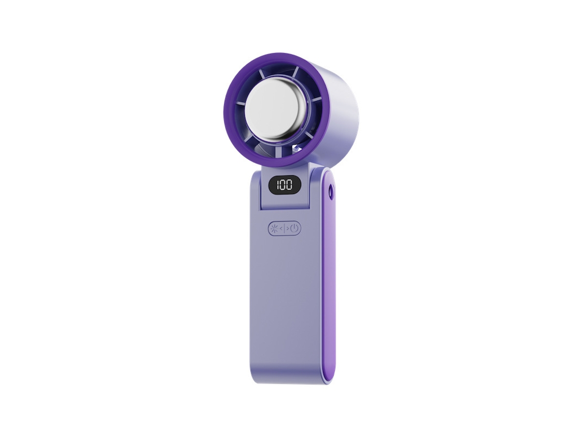 (morado) Ventilador De Mano De Turbina De Alta Velocidad | Refrigeración Para El Cuello | Batería Recargable De 3600 Mah (8 Horas De Duración)