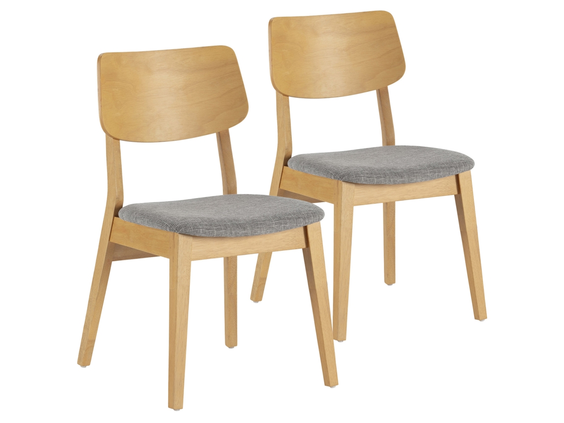 Conjunto de de 2 Cadeiras Susi Cor Carvalho Madeira Maciça VS VENTA-STOCK 49 x 52 x 82