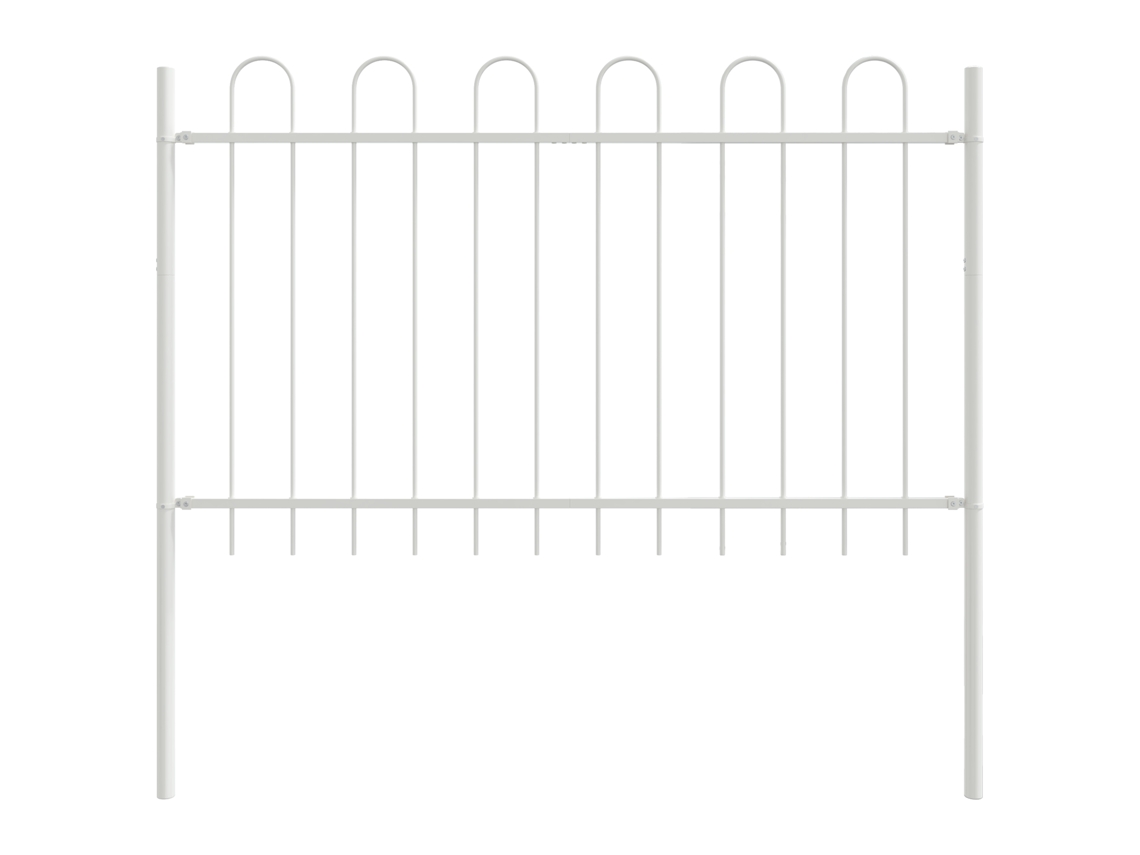 Panel de valla grande de acero con recubrimiento en polvo Vidaxl, blanco (170 x 130 cm)