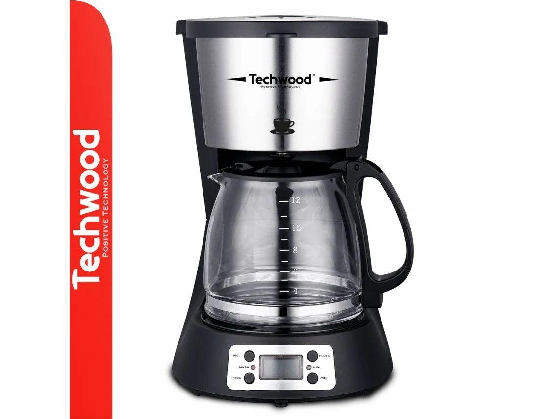 Cafetera eléctrica Techwood con jarra de 1,5 l y 1000 W