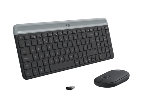 Teclado LOGITECH Mk470 (Inalámbrico - Suizo - Gris) + Ratón