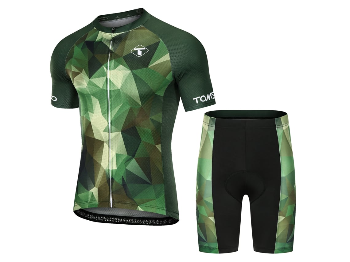 Rebe-tomshoo Roupa De Ciclismo Para Homem Jersey Curto E Calções Bib Shorts Kit De Secagem Rápida