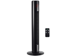 Ventilador De Torre Silencioso, 45w, 3 Modos, 3 Velocidades, Mando A Distancia, Oscilación 70°, Temporizador, Panel Led, 96 Cm, Negro