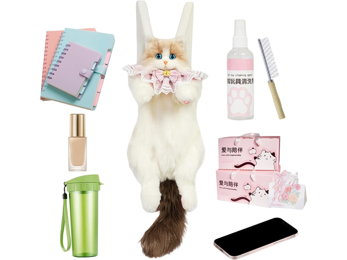 Mochila con forma de gato: elegante, compacta, de estilo premium con amplio espacio de almacenamiento y duradera.