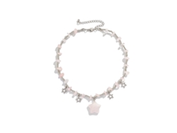 Collar De Mujer Con Estrella Y Piedras Irregulares, Estilo Dulce, Ajustable, Rosa, Para Fiestas.