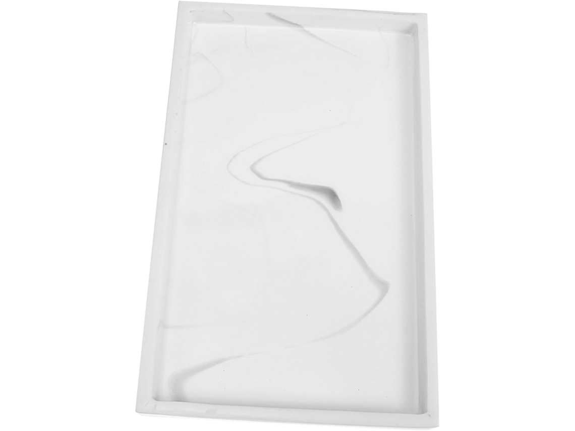 Bandeja Multifuncional Resina Blanca Ideal Guardar Artículos Forma Estable Diseño Moderno Delicado Doméstico