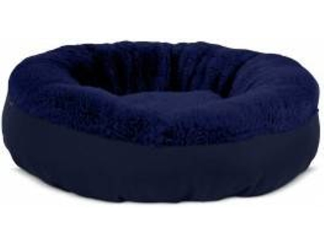 Cama Redonda para Perros y Gatos GAUTY Tela Impermeable y pelo (Azul - 57 cm)