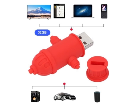 HURRISE Memoria USB Disco Flash USB Extintor de Incendios de Dibujos Animados Unidad Flash USB de Escritorio Tarjeta de Computadora 32GB