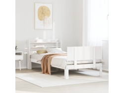 Estructura De Cama Con Cabecero Sin Colchón Blanco 100x200 Cm