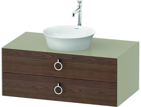 DURAVIT Tulip blanco, mueble de baño colgado en la pared, ancho 1000 x fondo 550mm, con 2 cajones, con tirador, WT49910