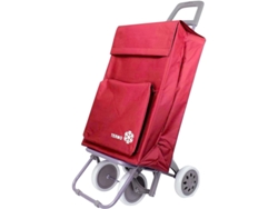 Carro de la Compra Plegable 4 Ruedas para Subir Escaleras, Bolsa Impermeable isotérmica de 46L litros. Porta Paraguas. (Rojo)