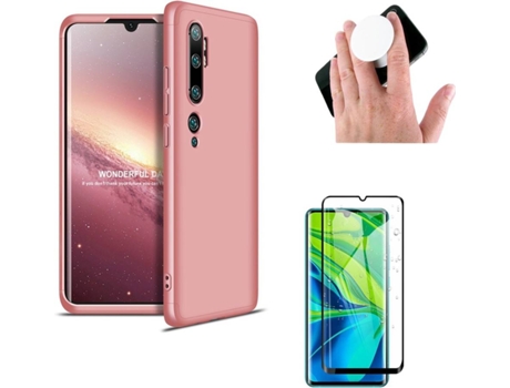 Carcasa, Protector y Popsocket Xiaomi Mi Note 10 Pro Slim armor 360º Rosa