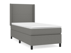 Maison Exclusive - Cama Box Spring Con Colchón Tela Gris Oscuro 90x200 Cm
