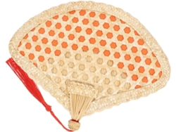 Abanico redondo de paja de trigo trenzada, plegable, rojo, portátil, decoración de verano, estilo tradicional chino, refrescante, GOKOCO