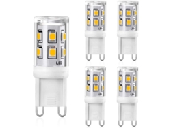 Bombilla Led G9 De 2w, Equivalente A Una Halógena De 20w-25w, Luz Blanca Cálida De 3000k, 200lm, Paquete De 5 clase Energética F