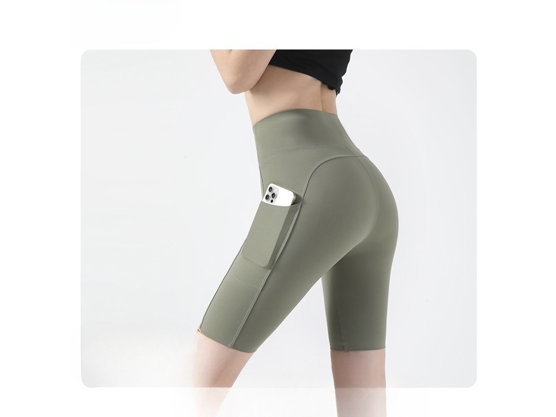 Shorts De Ioga Femininos De Cintura Alta, (5 Polegadas), Tamanho Xxl 63,5-72,5 Kg Verde Siurn