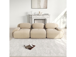 Sofá Modular 3 Plazas - Combinable, Antideslizante, Sin Montaje, Reposabrazos Ergonómicos Y Acolchado De Alta Elasticidad - Beige