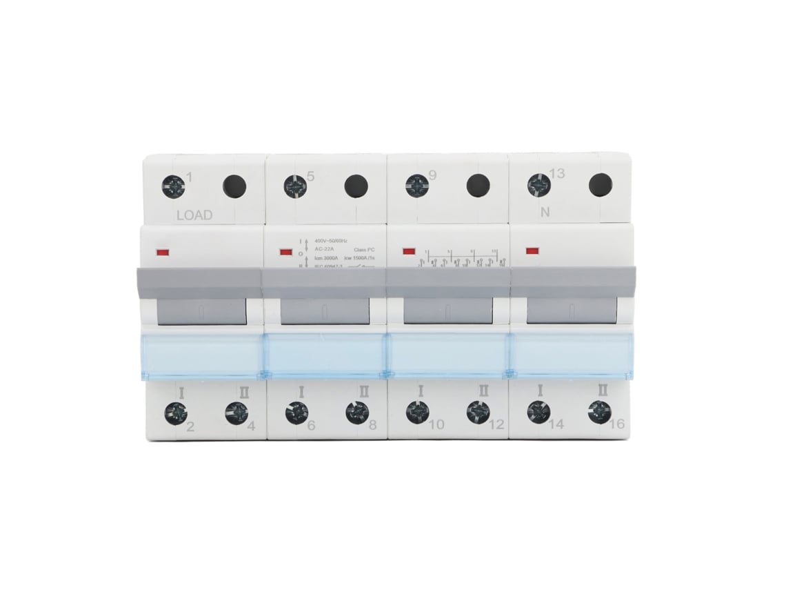 Yncm2026-interruptor De Transferencia Manual De Doble Potencia 400vac 4p 63a Montaje En Rail Din Con Interbloqueo Unilateral