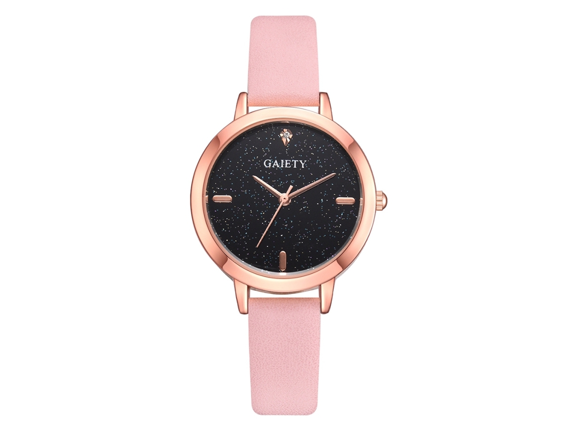 Reloj De Pulsera De Cuarzo Informal Para Mujer Gaiety Con Correa De Pu Rosa.