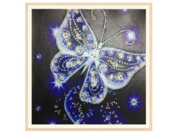 Kit De Pintura De Diamantes Diy Mariposa 2 Brocado De Diamantes De Imitación Arte Decorativo Resina Ecológica 30x30cm