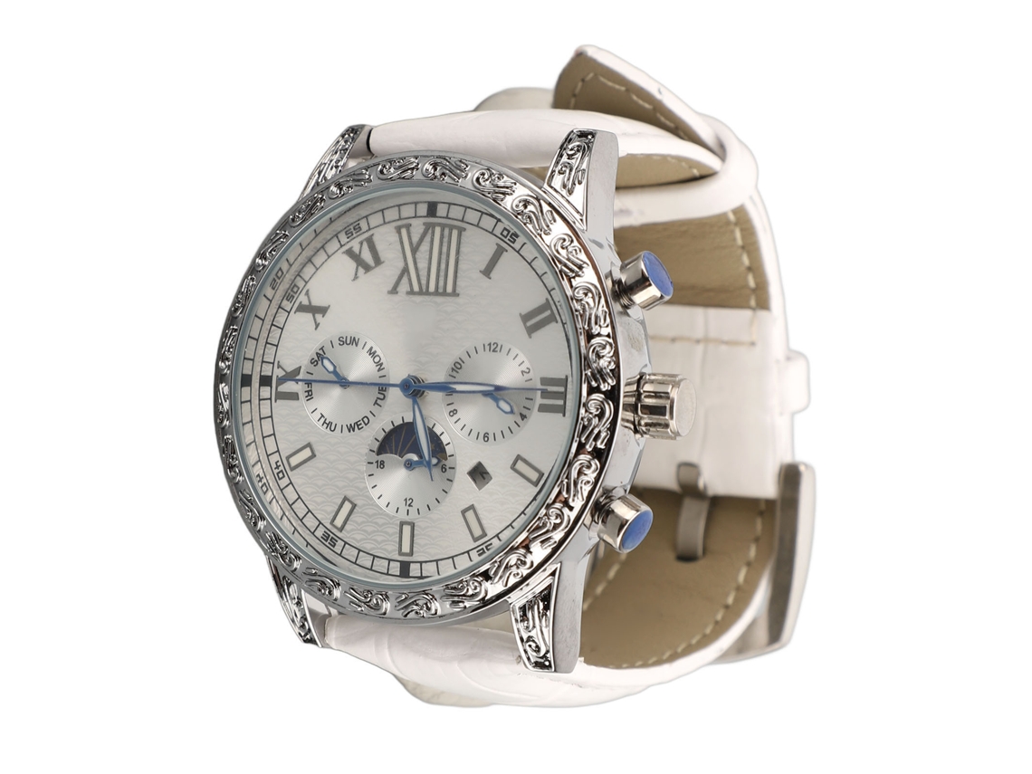 Reloj Mecánico Automático De Lujo Para Hombre Con Caja De Cuero, Fase Lunar Luminosa, Resistente Al Agua Hasta 30 M.