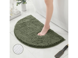 Alfombra de Baño LUUCOZK Antideslizantes Decoración Secado Rápido Absorbentesparte Inferior Tpr Poliéster Verde (50x80cm)