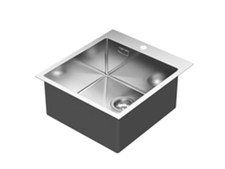 Kibath Fregadero Cuadrado Sol Cuadrado 40x40 De Acero Inoxidable