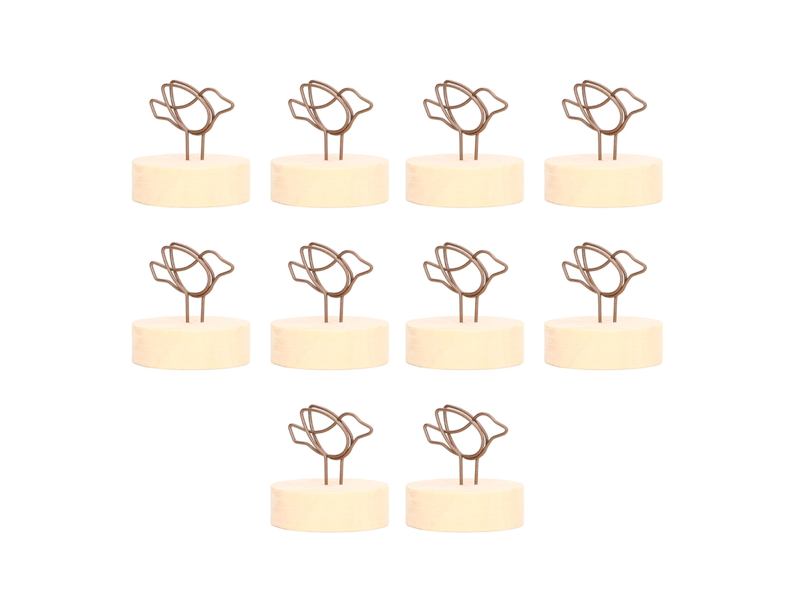 10 Soportes De Mesa De Madera Con Base Redonda Y Clip, Con Forma De Pájaro, Ideales Para Navidad Y Bodas.