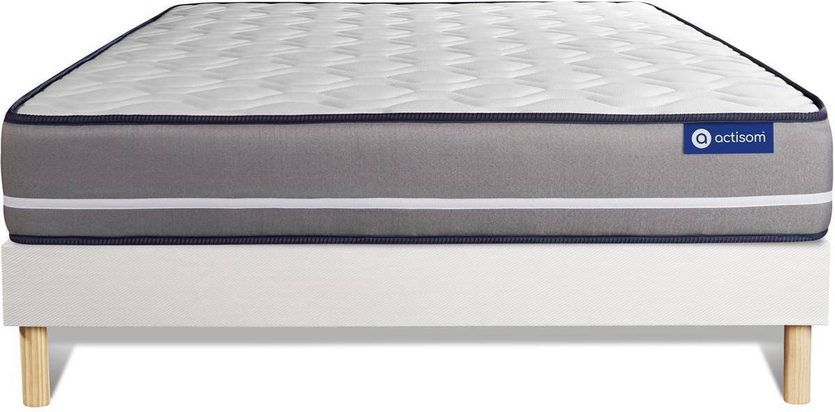 Pack Actiflex Pur 160x220cm somier blanco muelles ensacados conjunto de actisom 160x220 3