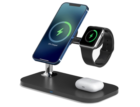 Soporte de cargador inalámbrico magnético, soporte de estación de carga rápida de 15 W Luz indicadora LED Compatible con Magsafe iPhone 13/12 Pro M...