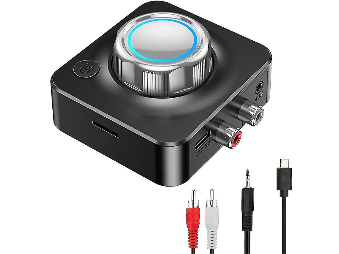 Receptor de audio Bluetooth 5.0 Adaptador de audio Sonido envolvente 3D Receptor Bluetooth auxiliar Compatible con tarjeta TF Rosewell