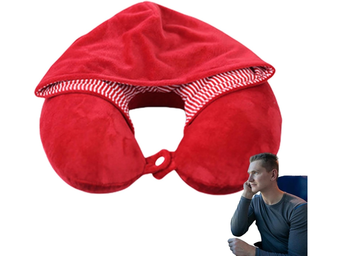 Almohada Cervical Con Capucha, Tipo Jersey Para Viajes, Ideal Para Dormir En Avión, Suave, Con Forma De U Y Que Proporciona Buen Soporte.
